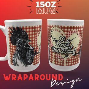 NEW Coffee Mug Cup 15oz Large Coffee Shop Country Housewarming Closet Clearout